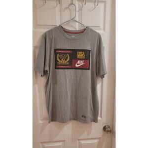 Vintage NIKE 1992 Olympic DREAM TEAM Basketball Gray T-Shirt Rare Print Large